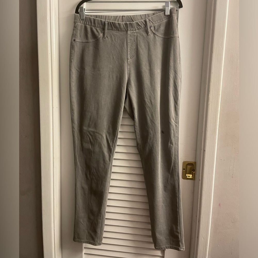 Terra & Sky Grey Jeggings Like New, Size 14W, Elastic Pull On, Denim, Jeans